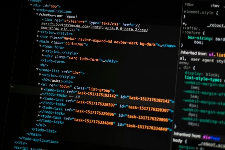 Monitor com linguagem de programação em execução